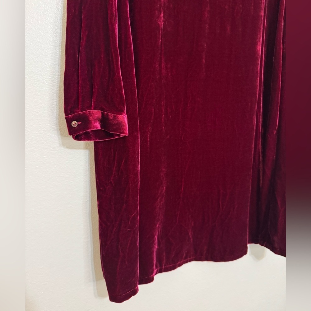 * New * Eileen Fisher Velvet Crew Shift Neck Dress Long Sleeve - Picture 6 of 11